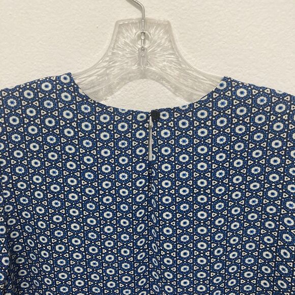 THE LIMITED black white blue geometric scoop neck hi-low hem pullover top XS - Picture 9 of 9